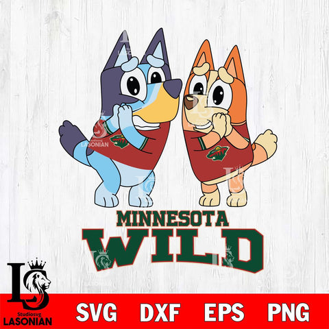 Minnesota Wild Bluey & Bingo 15 Svg Eps Dxf Png File, NHL svg, Digital Download, Instant Download