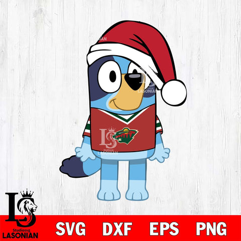 Minnesota Wild Bluey Dog Christmas Svg Eps Dxf Png File, Digital Download, Instant Download