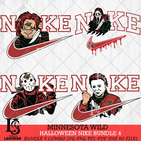 Minnesota Wild Halloween Nike NHL Bundle 4 Svg Eps Dxf Png File, Digital Download, Instant Download