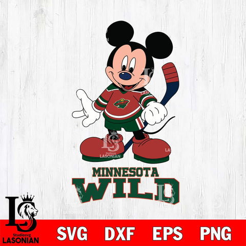 Minnesota Wild Mickey NHL Hockey SVG DXF EPS PNG FILE,NHL File Cut,Disney Digital Download,Instant Download, Silhouette