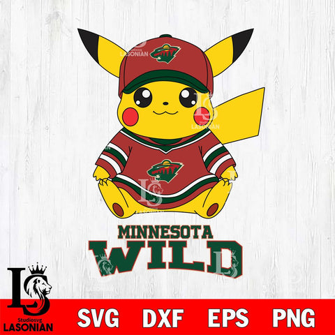 Minnesota Wild Pikachu NHL Hockey SVG DXF EPS PNG FILE,NHL File Cut,Disney Digital Download,Instant Download, Silhouette