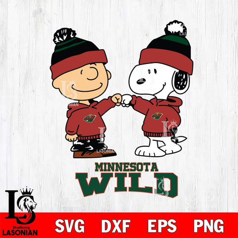 Minnesota Wild Snoopy and Charlie Brown Hockey Sport Svg Eps Dxf Png File, Digital Download , Instant Download, Svg Files