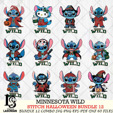 Minnesota Wild Stitch Horror Bundle 12 SVG Svg Eps Dxf Png File,Bundle NHL svg, Digital Download, Instant Download