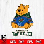Minnesota Wild Winnie The Pooh NHL Hockey SVG DXF EPS PNG FILE,NHL File Cut,Disney Digital Download,Instant Download, Silhouette