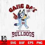 Mississippi State Bulldogs Bluey Game Day Svg Eps Dxf Png File, Digital Download, Instant Download