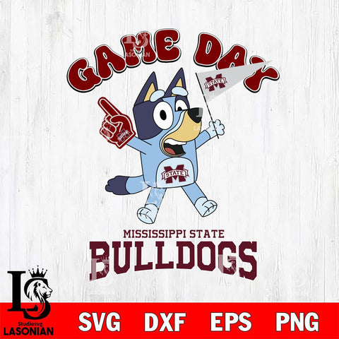 Mississippi State Bulldogs Bluey Game Day Svg Eps Dxf Png File, Digital Download, Instant Download