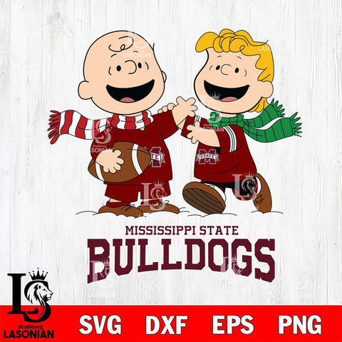 Mississippi State Bulldogs Charlie Brown & Linus Football Cricut,Christmas SVG DXF EPS PNG FILE, NCAA Digital Download,Instant Download, Silhouette