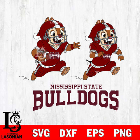 Mississippi State Bulldogs Chip & Dale Football Cricut,Christmas SVG DXF EPS PNG FILE, NCAA Digital Download,Instant Download, Silhouette