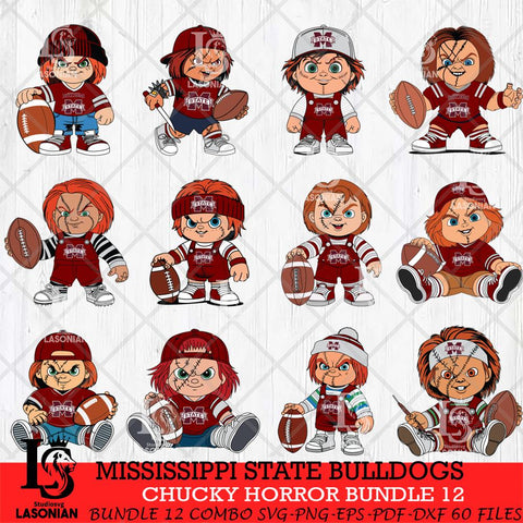Mississippi State Bulldogs Chucky Horror Bundle 12 SVG Eps Dxf Png File, Bundle NCAA svg, Digital Download, Instant Download