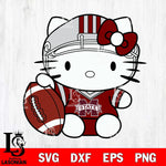 Mississippi State Bulldogs Cute Hello Kitty Football 5 Svg Eps Dxf Png File, NCAA svg, Digital Download, Instant Download