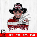 Mississippi State Bulldogs Freddy Krueger Horror Halloween Svg Eps Dxf Png File, NCAA svg, Digital Download, Instant Download