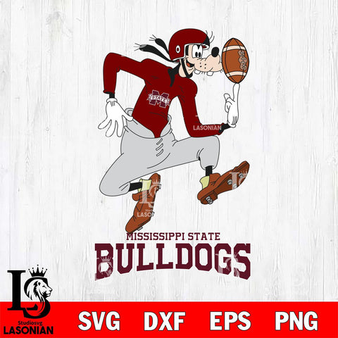 Mississippi State Bulldogs Goofy Circus Football SVG DXF EPS PNG FILE,NCAA svg ,Football Digital Download,Instant Download, Silhouette