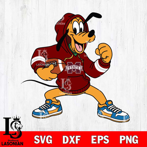 Mississippi State Bulldogs Goofy Disney Football Christmas File Cut, NCAA SVG DXF EPS PNG FILE, Digital Download , Criucut , Silhouette