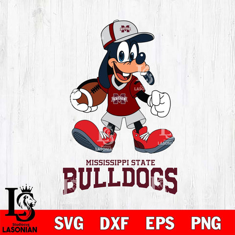 Mississippi State Bulldogs Goofy Football Player SVG DXF EPS PNG FILE,NCAA svg ,Football Digital Download,Instant Download, Silhouette