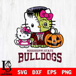 Mississippi State Bulldogs Hello Kitty Horror 10 Svg Eps Dxf Png File, Digital Download