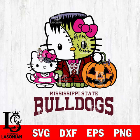 Mississippi State Bulldogs Hello Kitty Horror 10 Svg Eps Dxf Png File, Digital Download