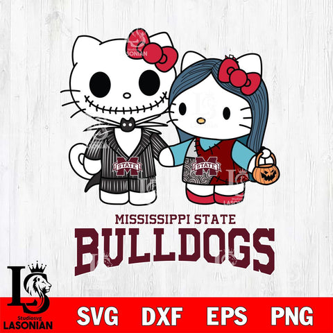 Mississippi State Bulldogs Hello Kitty Horror 11 Svg Eps Dxf Png File, Digital Download