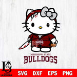 Mississippi State Bulldogs Hello Kitty Horror 5 Svg Eps Dxf Png File, Digital Download