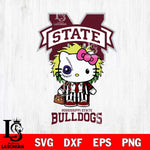 Mississippi State Bulldogs Hello Kitty Horror 8 Svg Eps Dxf Png File, Digital Download