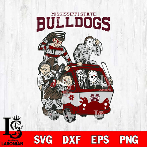 Mississippi State Bulldogs Jason Voorhees Horror 10 Svg Eps Dxf Png File, NCAA svg, Digital Download, Instant Download