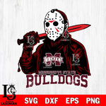 Mississippi State Bulldogs Jason Voorhees Horror 12 Svg Eps Dxf Png File, NCAA svg, Digital Download, Instant Download