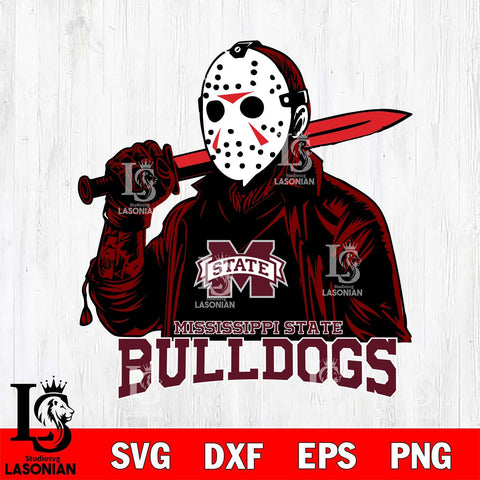 Mississippi State Bulldogs Jason Voorhees Horror 12 Svg Eps Dxf Png File, NCAA svg, Digital Download, Instant Download