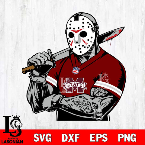 Mississippi State Bulldogs Jason Voorhees Horror 6 Svg Eps Dxf Png File, NCAA svg, Digital Download, Instant Download