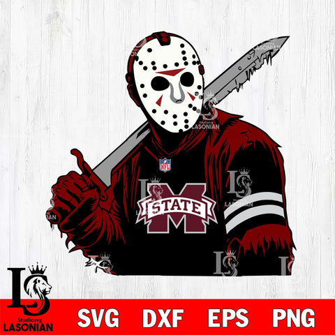 Mississippi State Bulldogs Jason Voorhees Horror 7 Svg Eps Dxf Png File, NCAA svg, Digital Download, Instant Download