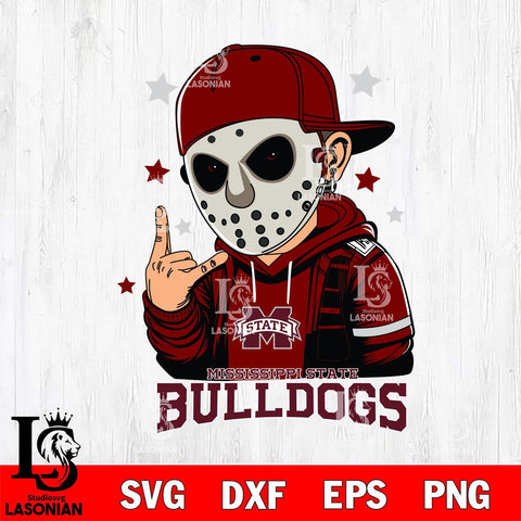 Mississippi State Bulldogs Jason Voorhees Horror 9 Svg Eps Dxf Png File, NCAA svg, Digital Download, Instant Download