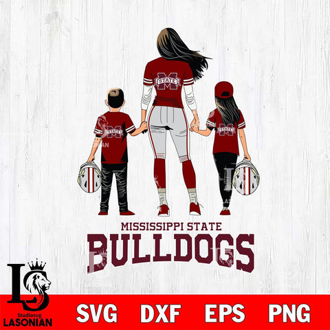Mississippi State Bulldogs Mother and son Rugby SVG DXF EPS PNG FILE,NCAA SVG, Father day Digital Download,Instant Download, Silhouette