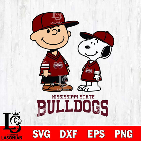Mississippi State Bulldogs Peanuts Snoopy Football SVG DXF EPS PNG FILE,Snoopy File Cut, NCAA Digital Download,Instant Download,Christmas Silhouette