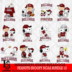 Mississippi State Bulldogs Peanuts Snoopy Player NCAA Bundle 12 SVG DXF EPS PNG FILE,Snoopy File Cut, bundle NCAA Digital Download,Instant Download, Silhouette
