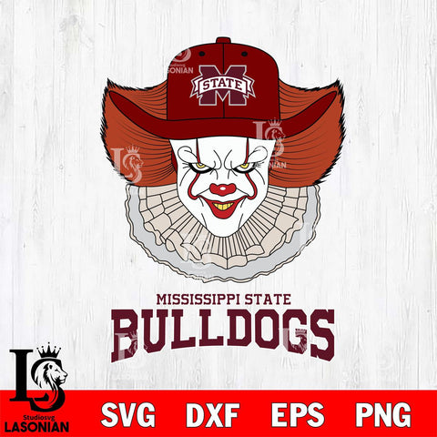 Mississippi State Bulldogs Pennywise Horror Sport 12 Svg Eps Dxf Png File, Digital Download