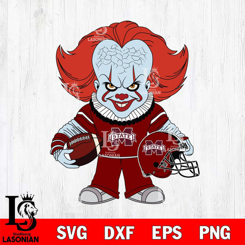 Mississippi State Bulldogs Pennywise Horror Sport Svg Eps Dxf Png File, Digital Download