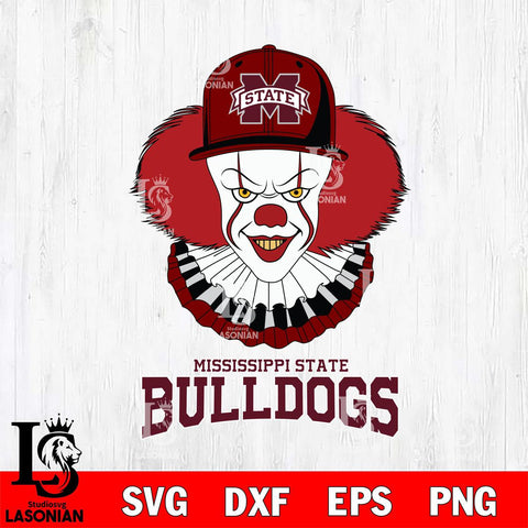 Mississippi State Bulldogs Pennywise Horror Sport 4 Svg Eps Dxf Png File, Digital Download