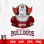 Mississippi State Bulldogs Pennywise Horror Sport 7 Svg Eps Dxf Png File, Digital Download