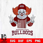 Mississippi State Bulldogs Pennywise Horror Sport 8 Svg Eps Dxf Png File, Digital Download