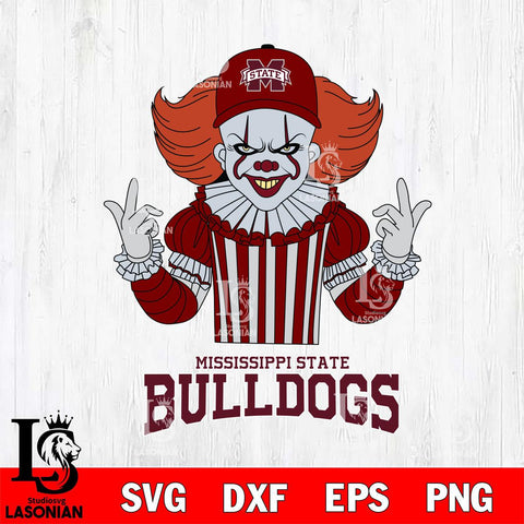 Mississippi State Bulldogs Pennywise Horror Sport 8 Svg Eps Dxf Png File, Digital Download