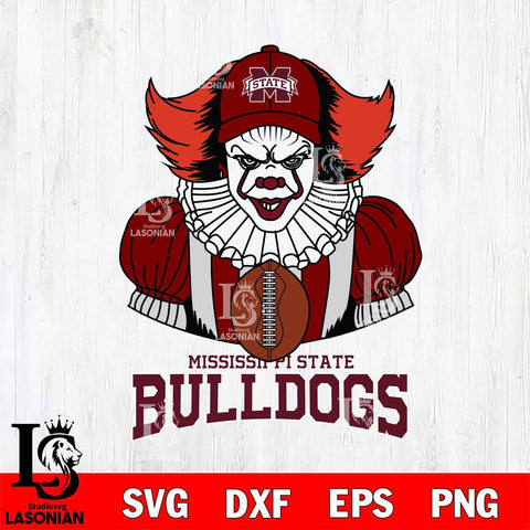 Mississippi State Bulldogs Pennywise Horror Sport 9 Svg Eps Dxf Png File, Digital Download