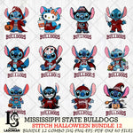Mississippi State Bulldogs Stitch Horror Bundle 12 SVG Svg Eps Dxf Png File, NCAA svg, Digital Download, Instant Download