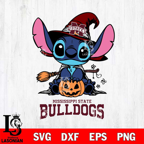 Mississippi State Bulldogs Stitch witch Svg Eps Dxf Png File, NCAA svg, Digital Download, Instant Download