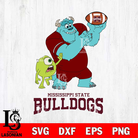 Mississippi State Bulldogs Sully & Mike Football Cricut,Christmas SVG DXF EPS PNG FILE, NCAA Digital Download,Instant Download, Silhouette
