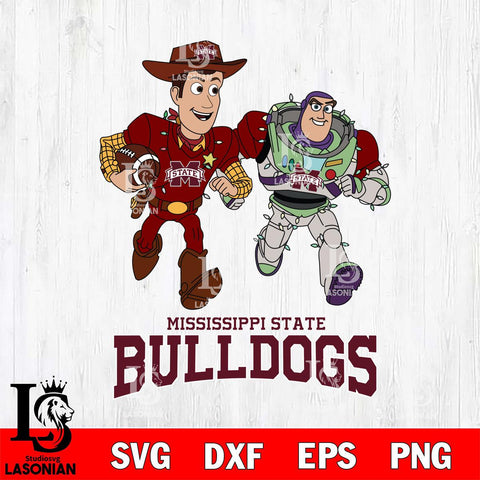 Mississippi State Bulldogs Woody & Buzz Lightyear Football Cricut,Christmas SVG DXF EPS PNG FILE, NCAA Digital Download,Instant Download, Silhouette