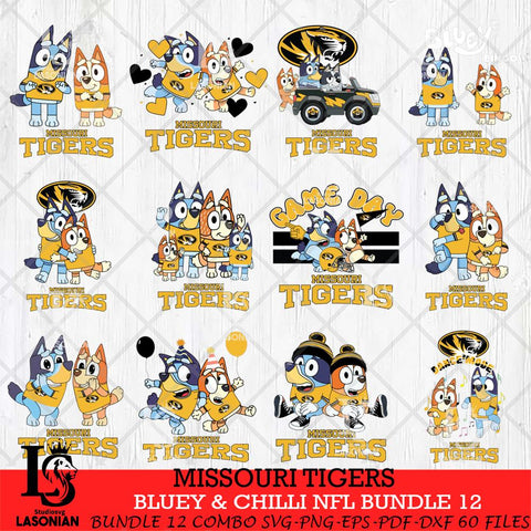 Missouri Tigers Bluey & Bingo Bundle 12 SVG Svg Eps Dxf Png File, Bundle NCAA svg, Digital Download, Instant Download
