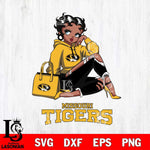 Missouri Tigers Awesome Black Fan Girl Betty Boop, Svg Eps Dxf Png File, Digital Download