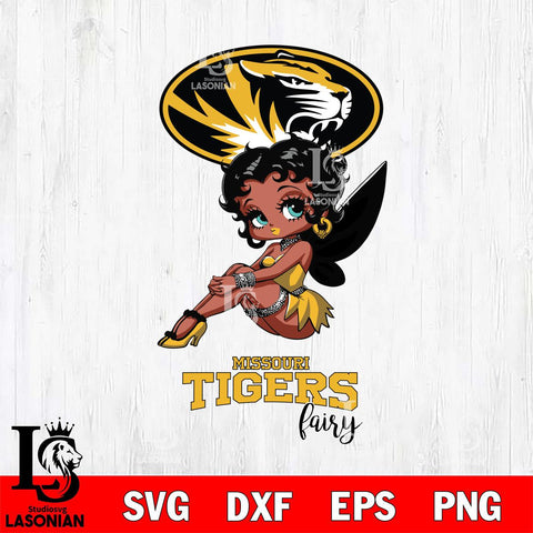 Missouri Tigers Beauty Black Fairy Betty Boop, Svg Eps Dxf Png File, Digital Download