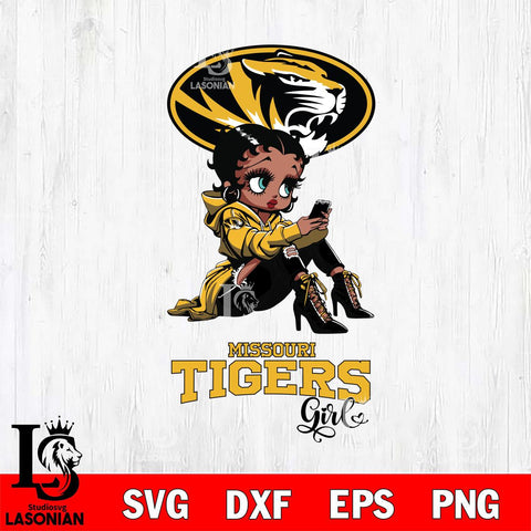 Missouri Tigers Beauty Black Fan Girl Football, Svg Eps Dxf Png File, Digital Download