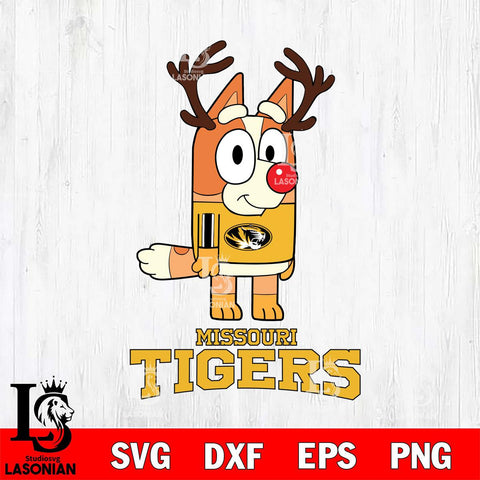 Missouri Tigers Bluey Chilli Christmas Deer Svg Eps Dxf Png File, Digital Download