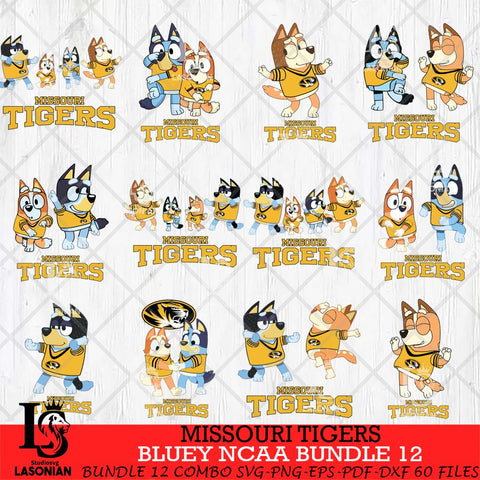 Missouri Tigers Bluey Dace Mode NCAA Bundle 12 SVG Eps Dxf Png File, Digital Download, Instant Download