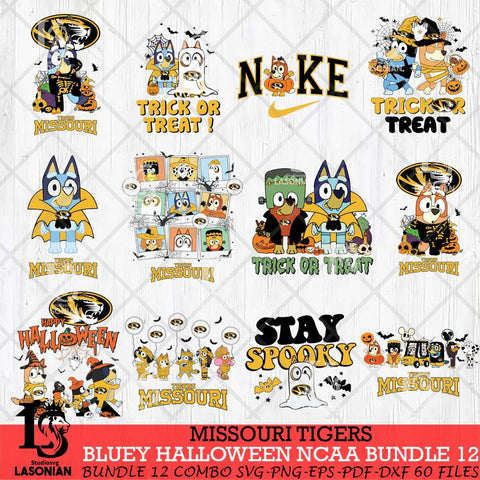 Missouri Tigers Bluey Halloween NCAA 12 SVG Eps Dxf Png File, Bundle NCAA svg, Digital Download, Instant Download